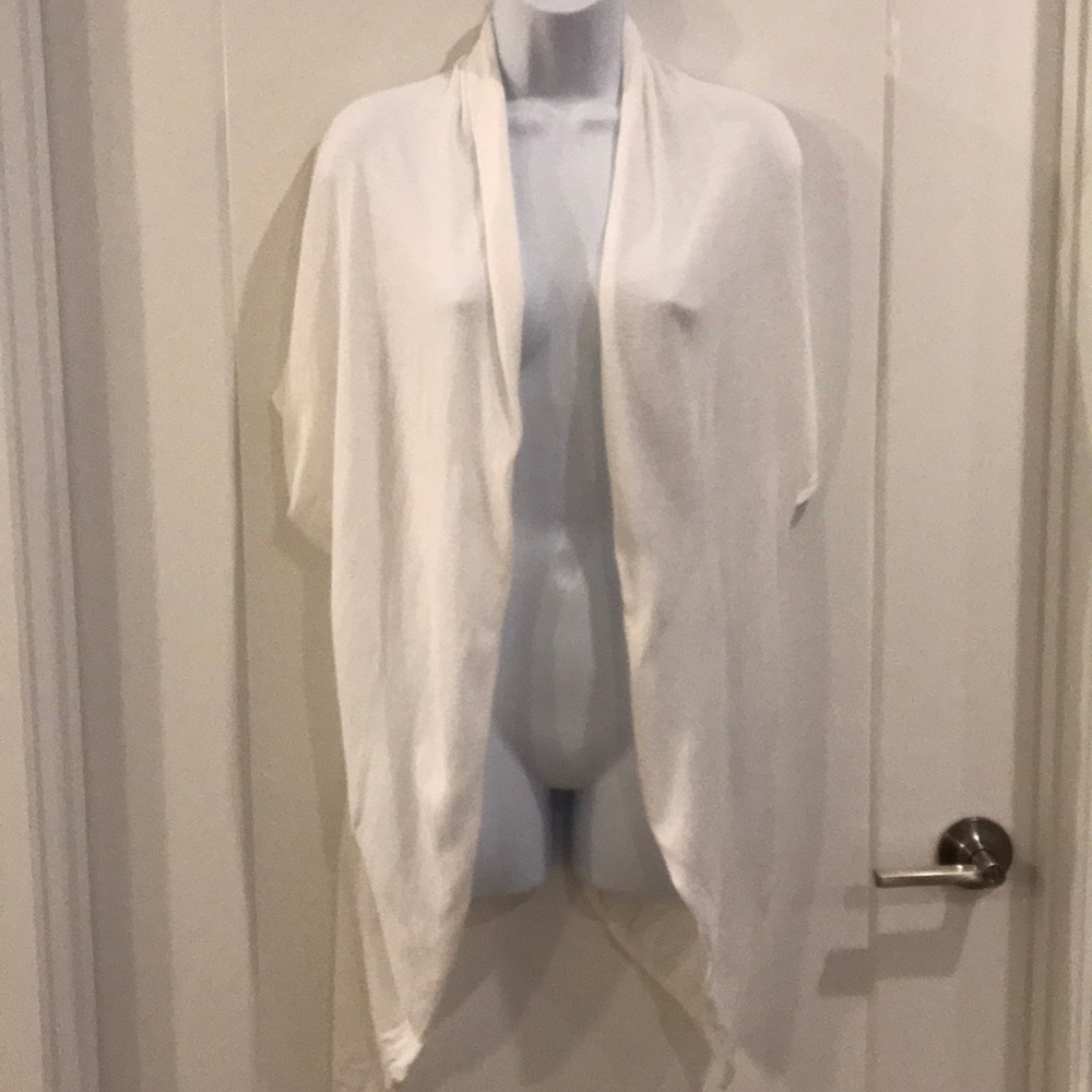 White sweater shawl wrap